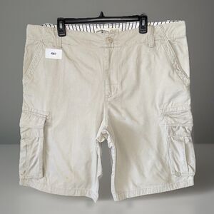 Canyon River Blues Mens Cargo Shorts Size 40 Beige Khaki 100% Cotton Casual